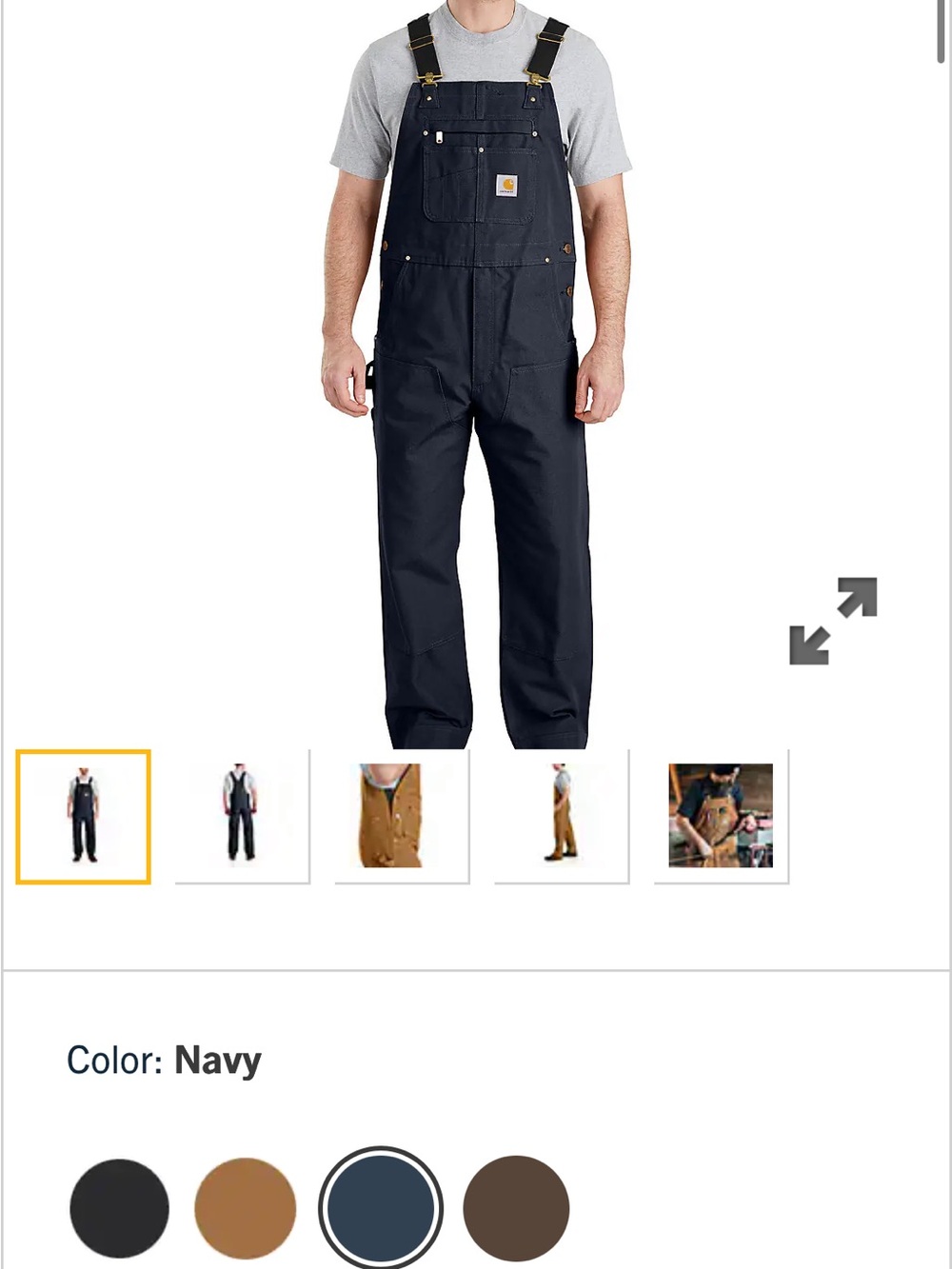 Carhartt ICONIC R01 DUCK BIB OVERALL- NAVY